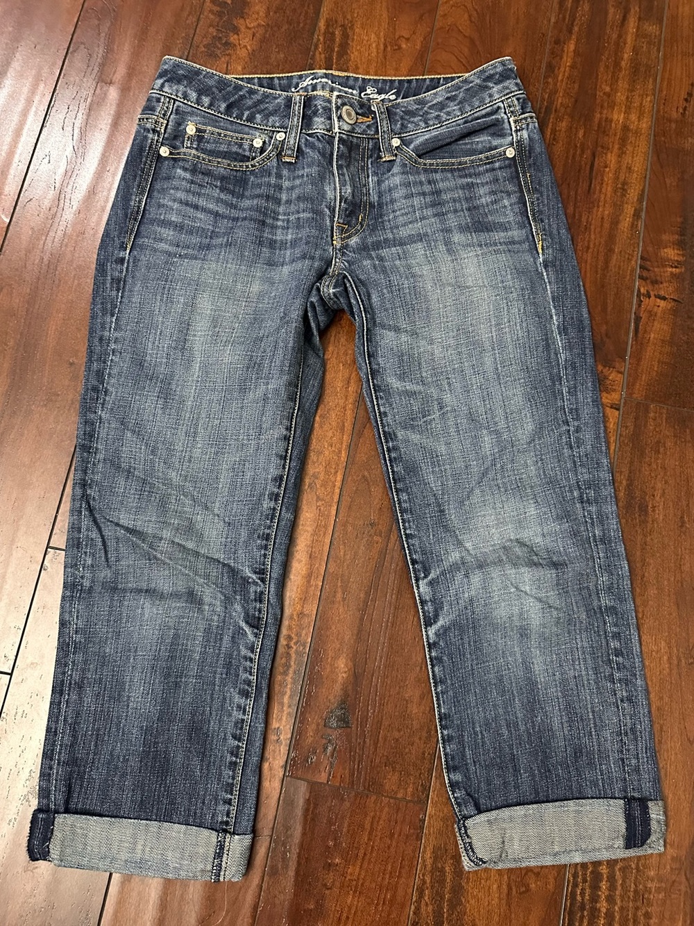 American Eagle Boy Fit Cropped Jeans Sz 0